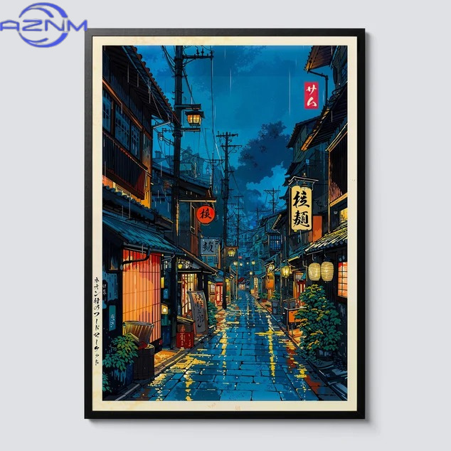 Japanese Lifestyle Anime - AZNM Stampa su tela con cartoni